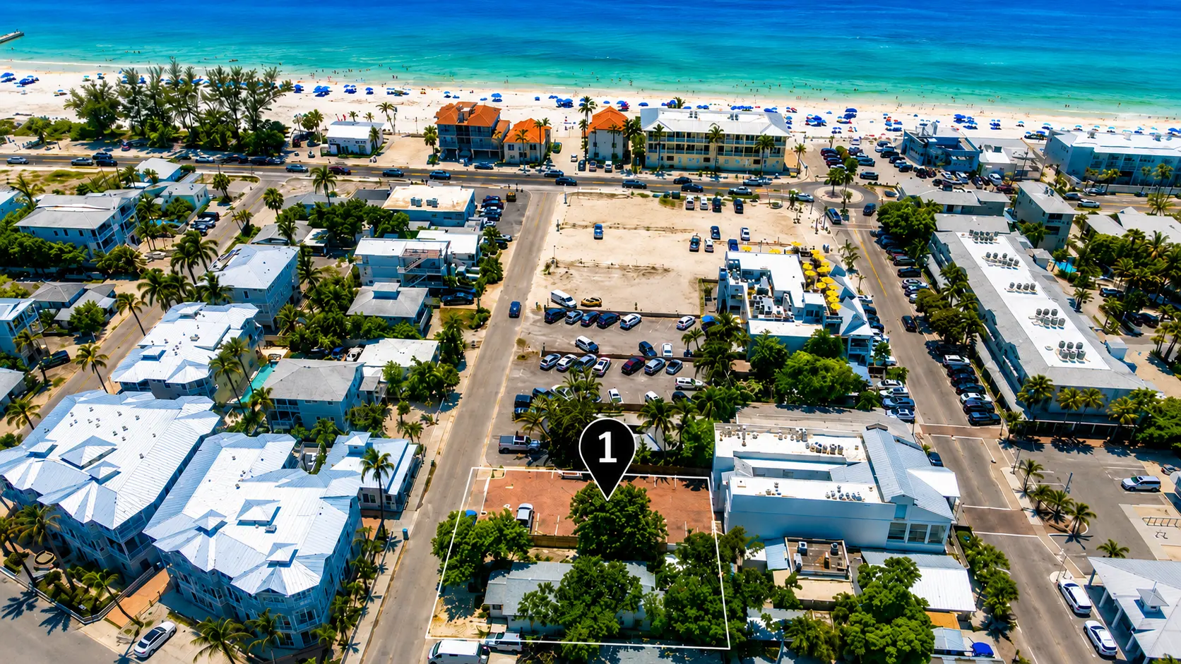 Drone photography — beachfront commercial lot